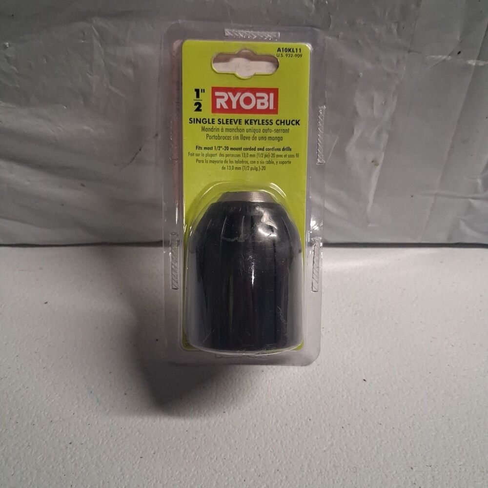 RYOBI 1/2” Single Sleeve Keyless Chuck (A10KL11) Fits Most 1/2" 20 Mount Drills